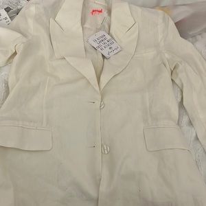 Free people white linen blazer